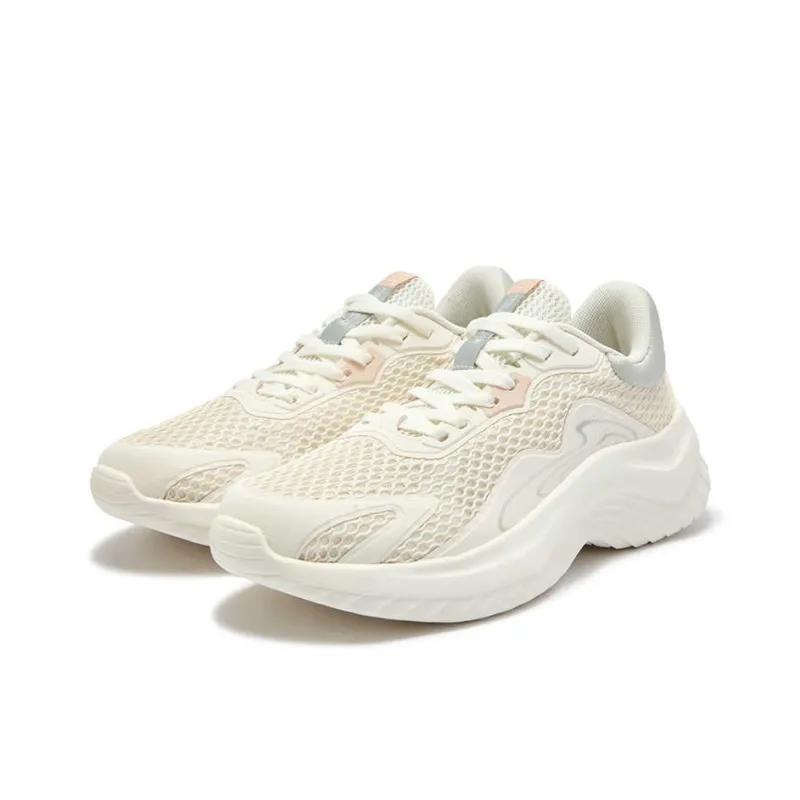 361° Anti Slip And Wear Resistant Breathable Low Top Casual Running Shoes Women's White Pink-2