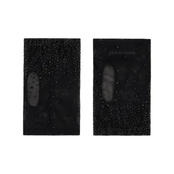 GIORGIO ARMANI Short Tulle Sleeves With Rhinestone Embroidery