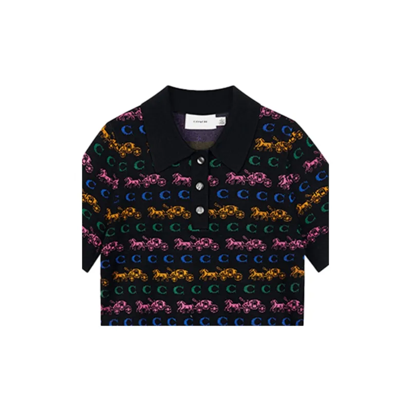 COACH SS22 Polo Shirt Women's Black-4