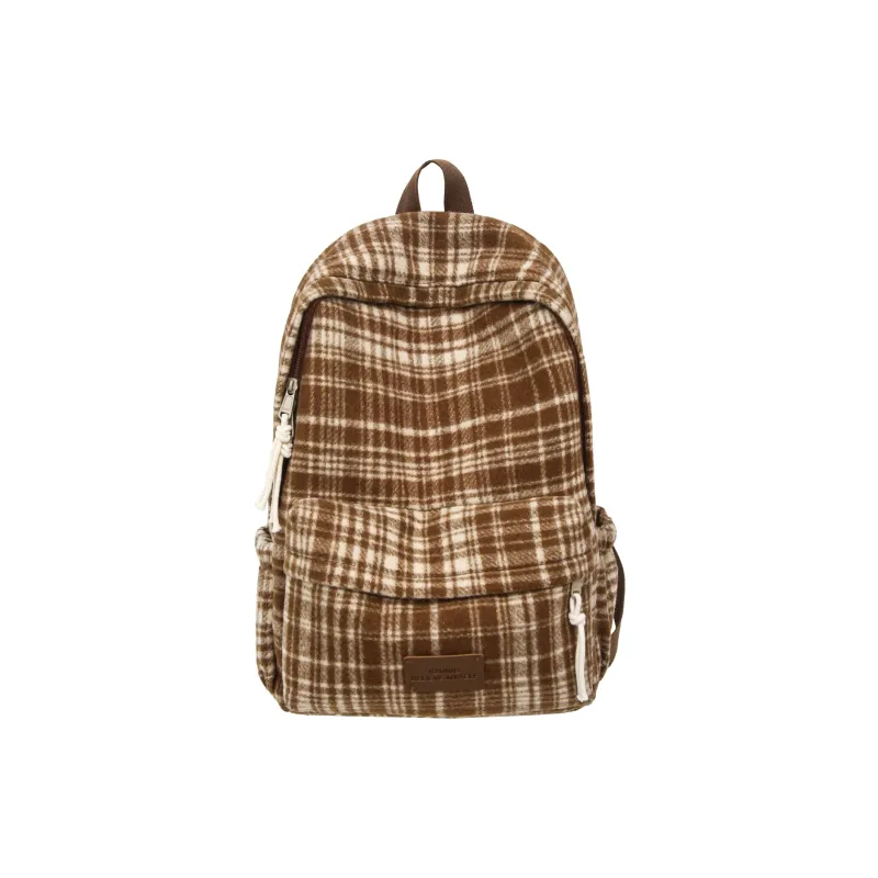 URBAN FOREST Woolen Backpack Regular Unisex Ecru/Black/Red/Coffee-3