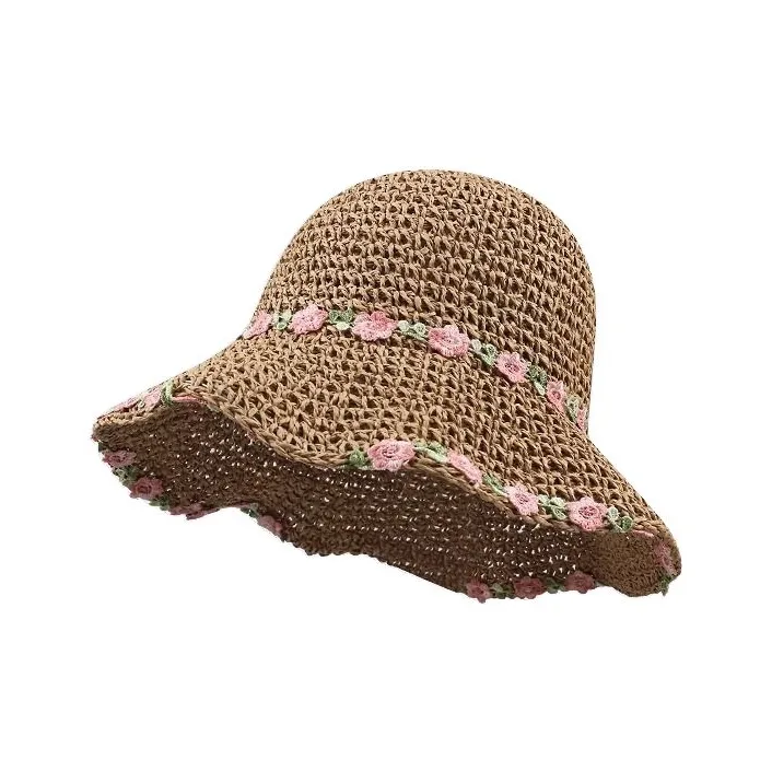 DZP Straw Woven Sun Protection Hats Unisex-1