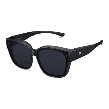 LOHO TR90 Square Travel Sunglasses For Driving, Sun Protection, UV Protection Unisex Black