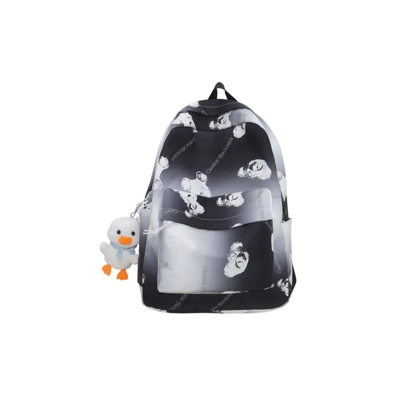 KAMLUI Nylon Backpack Regular Unisex Light Gray/Black/Light Yellow/Light Green-7