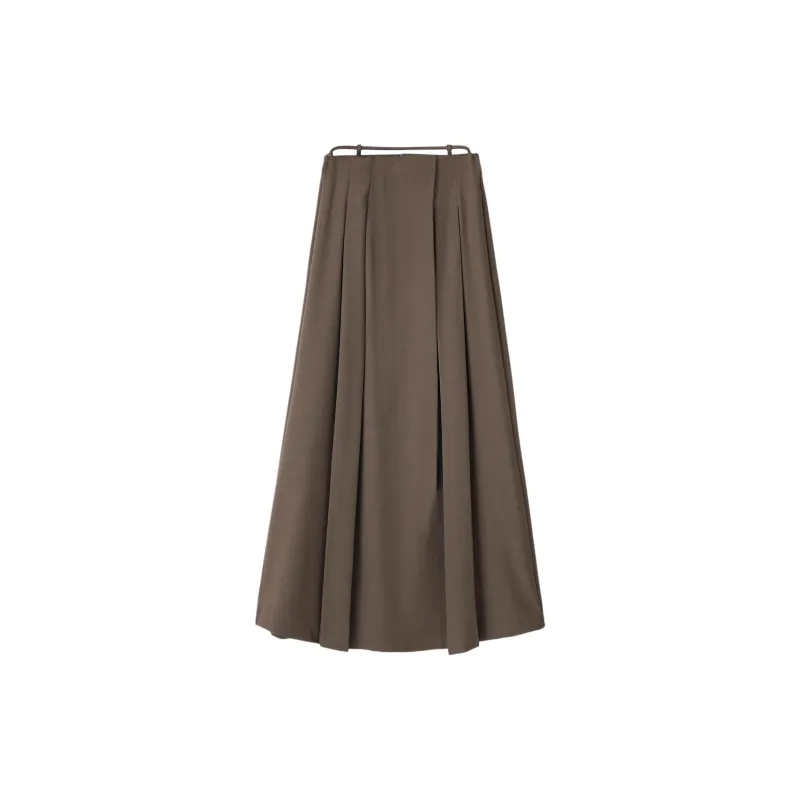 Wbwq Casual Long Skirts Women's Khaki-6