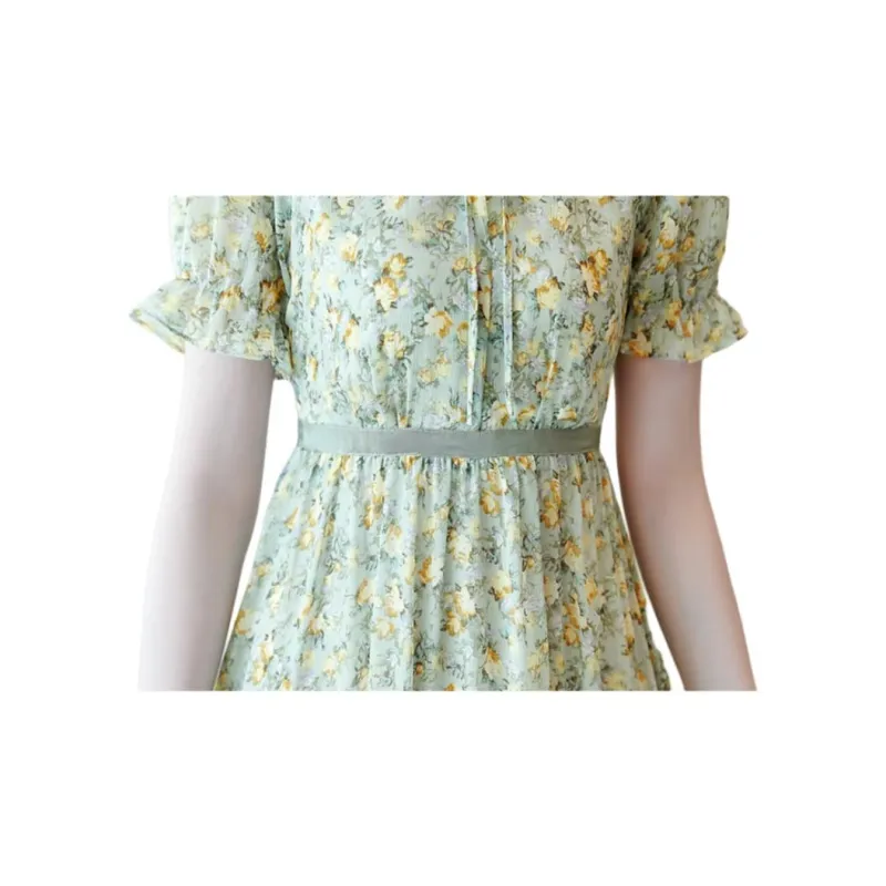 Mo Han Yi Mei Short Sleeved Dresses Women's Floral-1