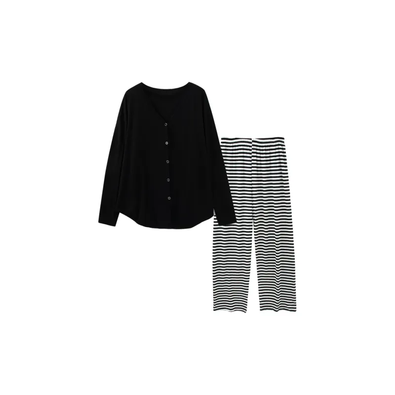 Sleeping Beauty Pajama Set Women's Black-0