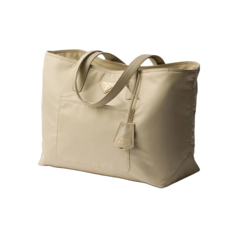 PRADA Re Edition Fabric Tote Bag, Shopping Bag, Handbag Medium Size Women's Desert Yellow-1
