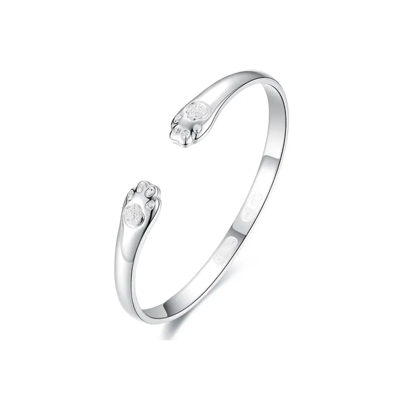 YASHENGZHUBAO 999 Fine Silver Bangles Kids'-5