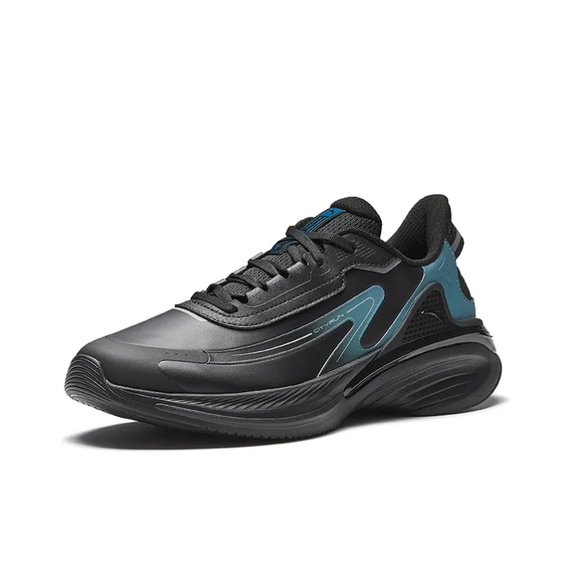 CHAOJIANTA Cushioning Slip Resistant Low Top Casual Running Shoes Men's Black Blue-1