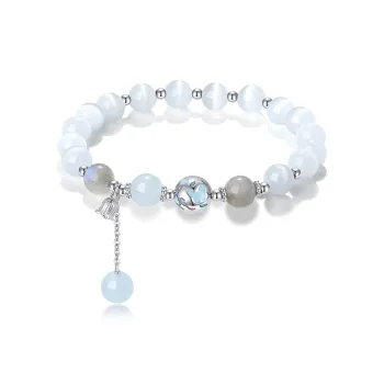 YINCHIE Glass Cat Eye Bracelets Women's