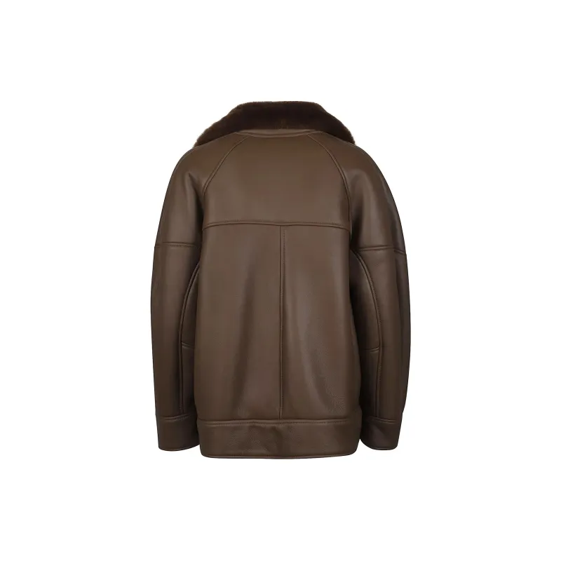 BLANCHA Leather Jacket Women's Brown-1