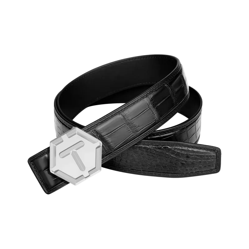 CATELLES Crocodile Leather Leather Belts Men's 3.5cm-3