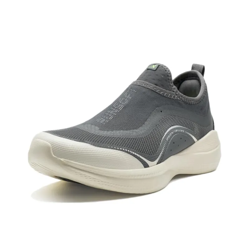 XTEP Soft Cube Cushioned Abrasion Resistant Slip Resistant Low Top Casual Running Shoes Men's Gray-1