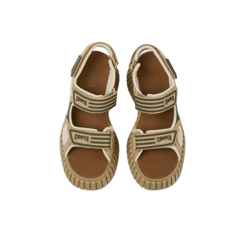 CAMPER Pix BCN Strap Sandals 6.6cm Women's Brown Green-2