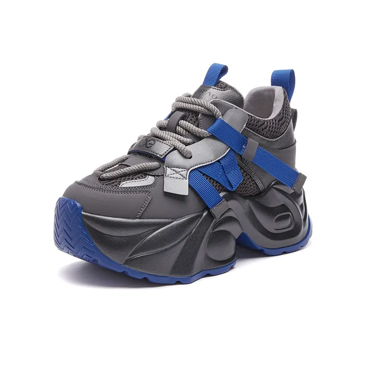 Kuding Wear-Resistant Breathable Height Increasing Low-Top Chunky Sneakers Women's-10