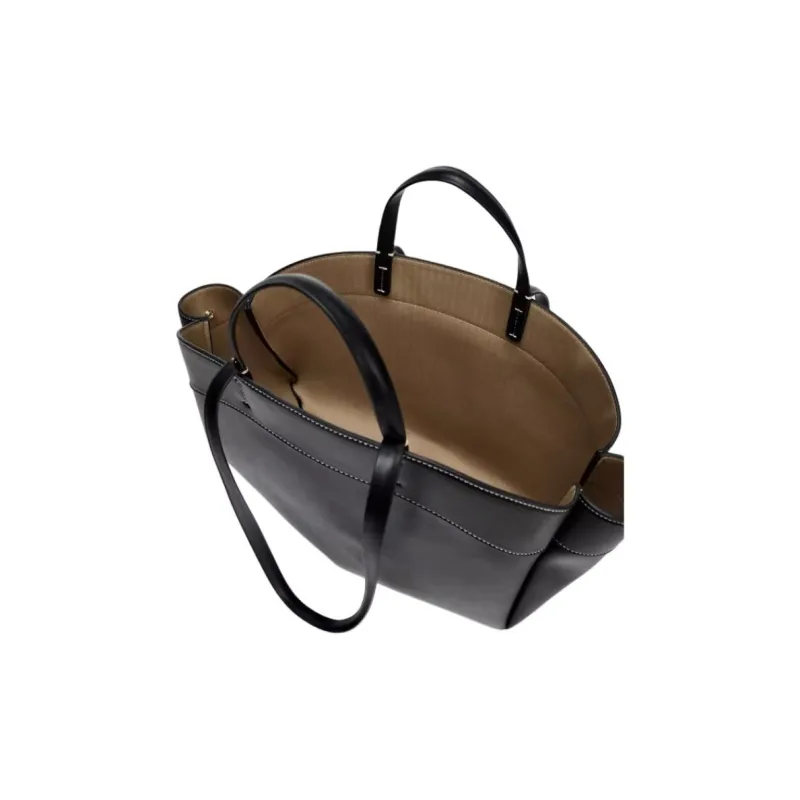ZARA PU Handbag Large Size Women's Black-5