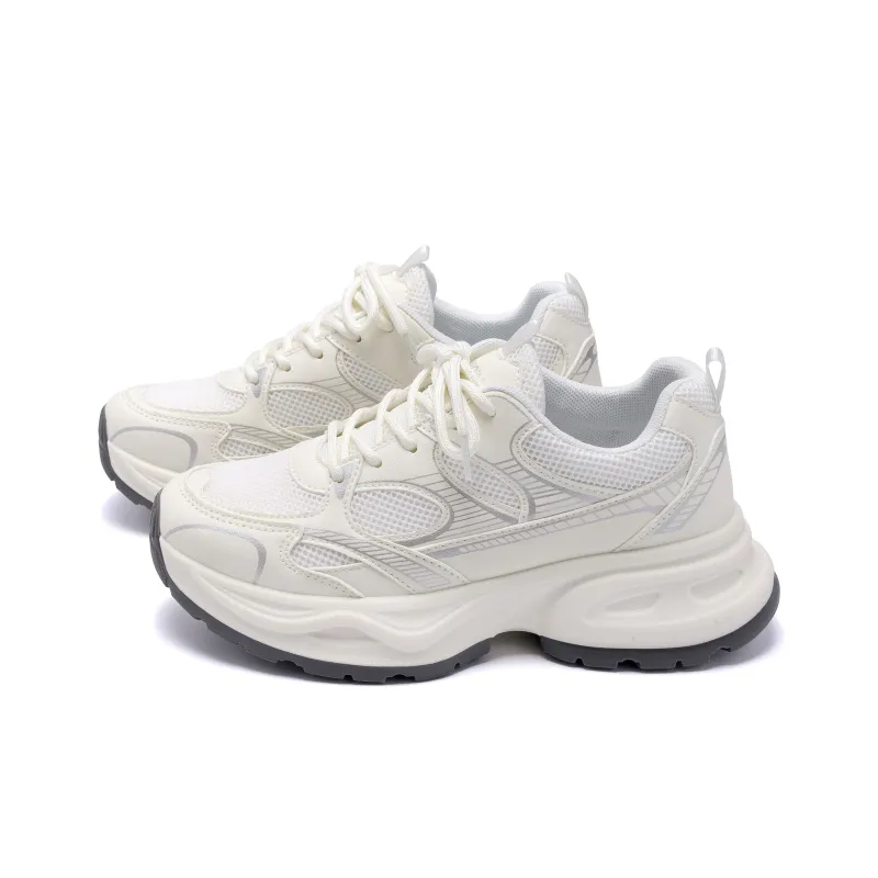 HUANQIU Height Increasing, Lightweight, Breathable, Slip Resistant Low Top Casual Running Shoes Women's Beige-11
