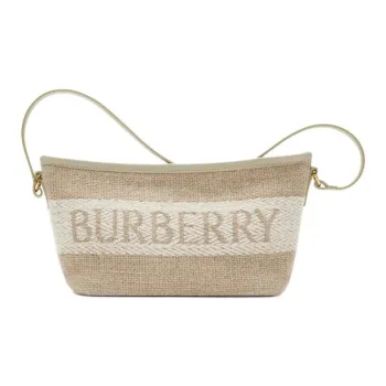 Burberry Linen Shoulder Bag Mini Women's Natural