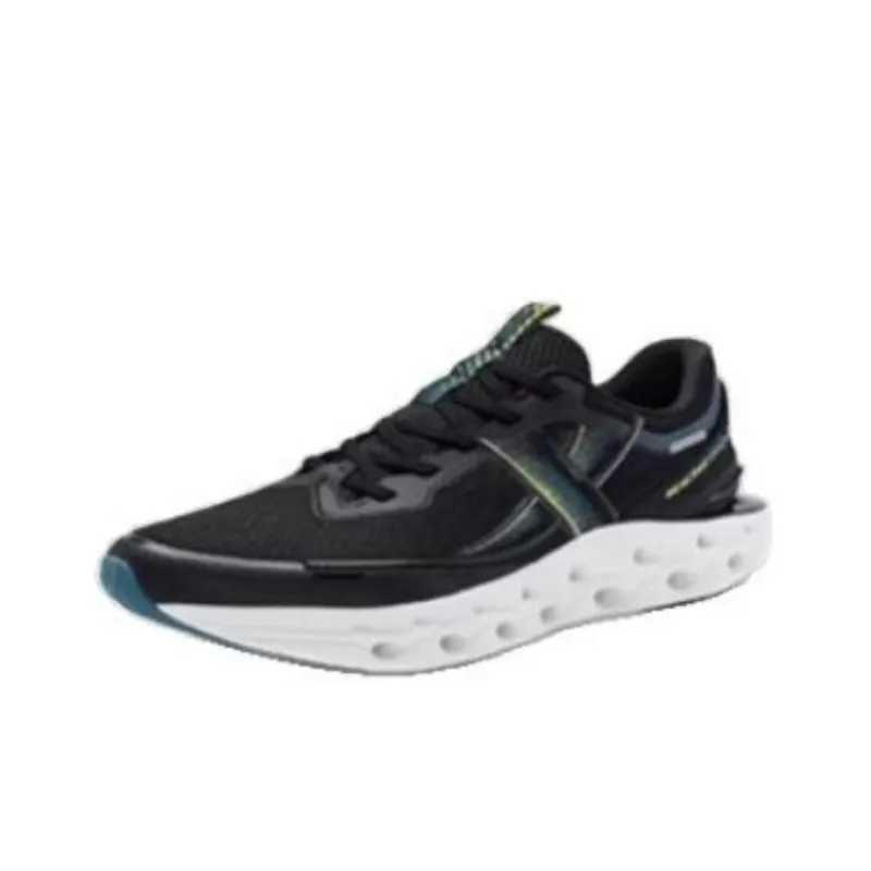 XTEP Durable Breathable Low-Top Casual Running Shoes Men's Black Green-2