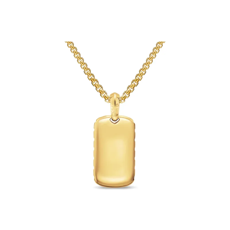 David Yurman 18kt Yellow Gold Chevron tag Tiger eye Pendant-1