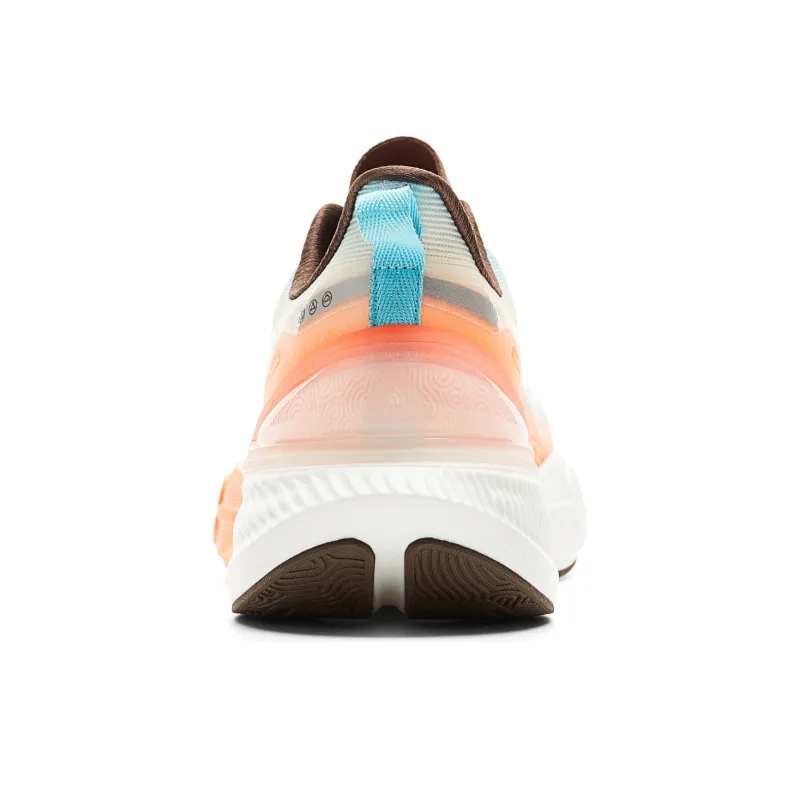 PEAK Cushioned Slip Resistant Abrasion Resistant Low Top Casual Running Shoes Men's Crystal Blue Neon Orange-4