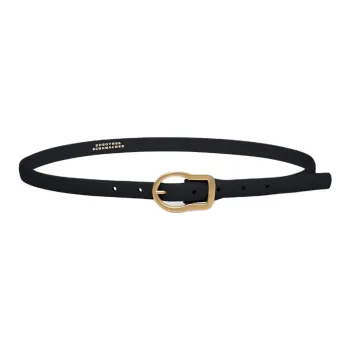 DOROTHEE SCHUMACHER Metal Leather Calfskin Leather Belts Women's Black 1.6CM