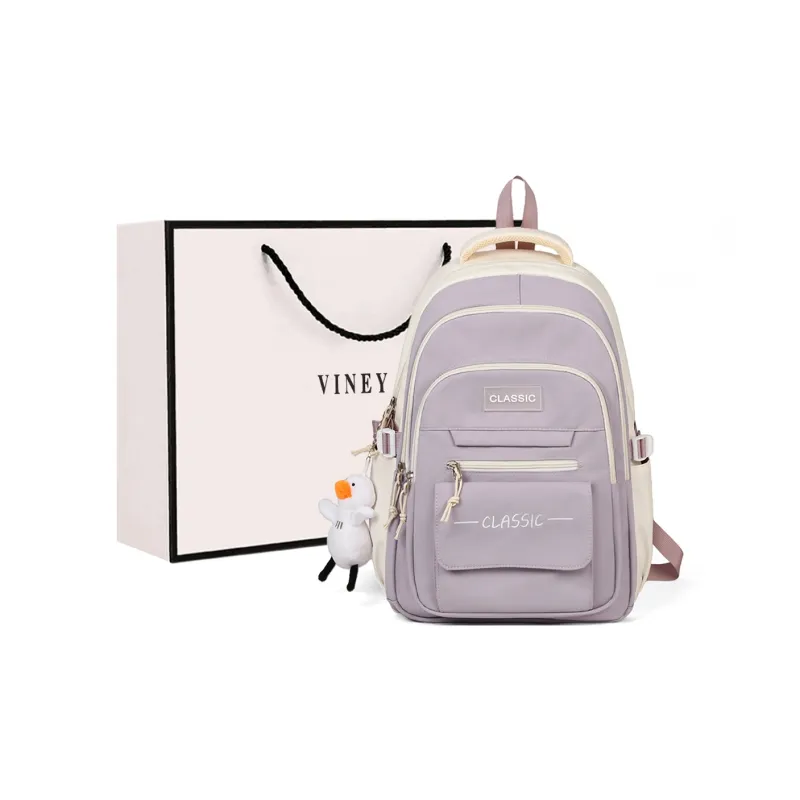 VINEY Fabric Backpack Large Size Unisex Multicolor-9