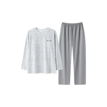 Cotton Gene Pajama Set Women's Light Gray