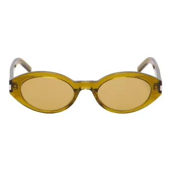 SAINT LAURENT Acetate Oval Sunglasses Women's Yellow
