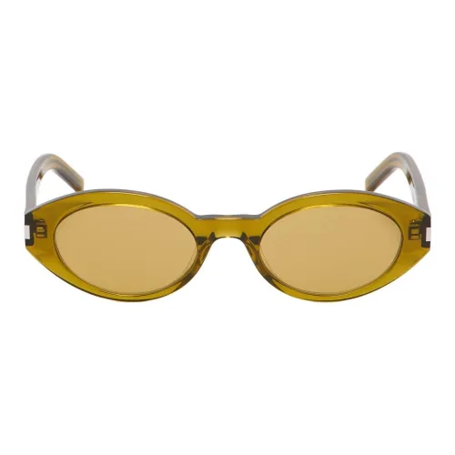 SAINT LAURENT Acetate Oval Sunglasses Women's Yellow