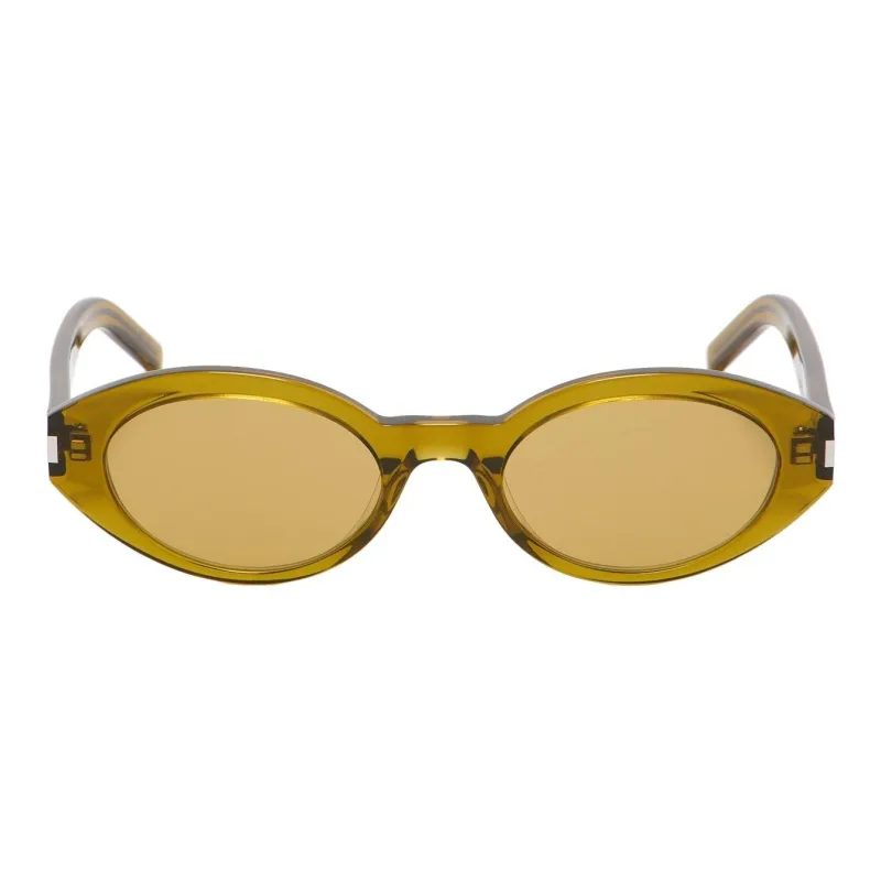 SAINT LAURENT Acetate Oval Sunglasses Women's Yellow-0