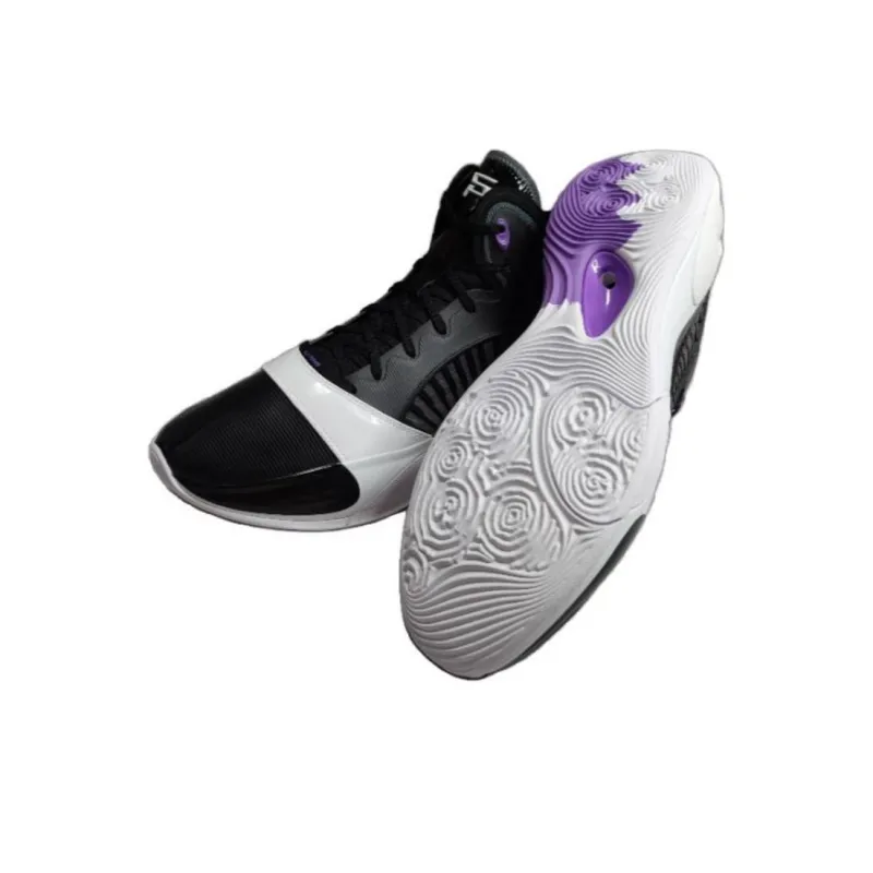 LiNing YuShuai 17 Anti Slip And Wear Resistant Coverage Mid Top Basketball Shoes Men's Black White-4