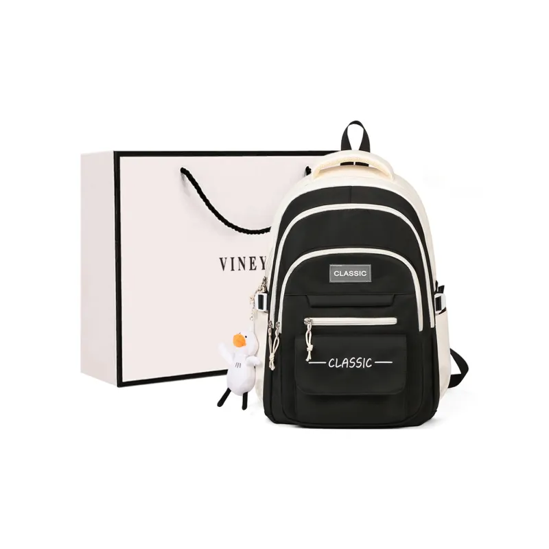 VINEY Fabric Backpack Large Size Unisex Multicolor-5
