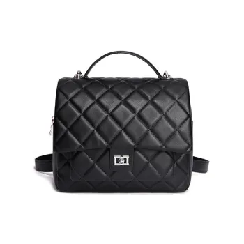 RED DRAGONFLY Split Cow Leather With Synthetic Leather Backpack Women's Black