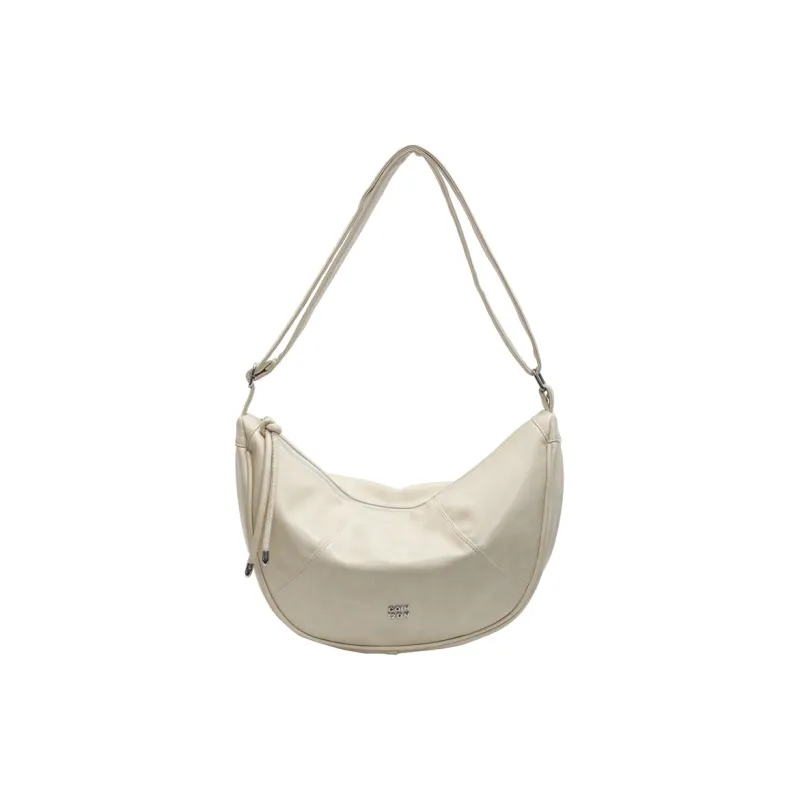 Yalu PU Crescent Bag Shoulder Bag Women's Black/Ecru/Pink/Silver/Green-7