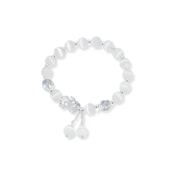 Love Link Glass Cat Eye Bracelets Unisex
