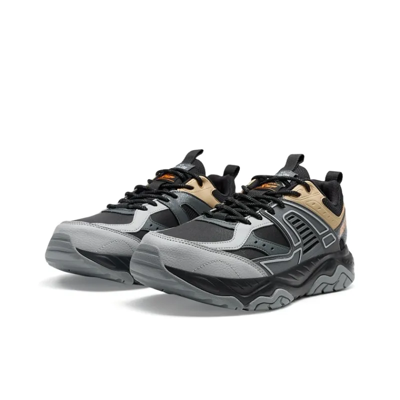 XTEP Abrasion Resistant Slip Resistant Low Top Trekking Shoes Men's Black/Elegant Gray/Charcoal Gray-2