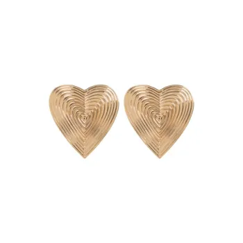 Self portrait Heart Ridged Earrings