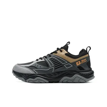 XTEP Abrasion Resistant Slip Resistant Low Top Trekking Shoes Men's Black/Elegant Gray/Charcoal Gray