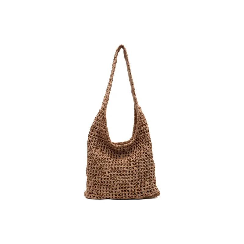 Yalu Chunky Yarn Woven Handbag, Shoulder Bag Regular Women's Ecru/Khaki-3