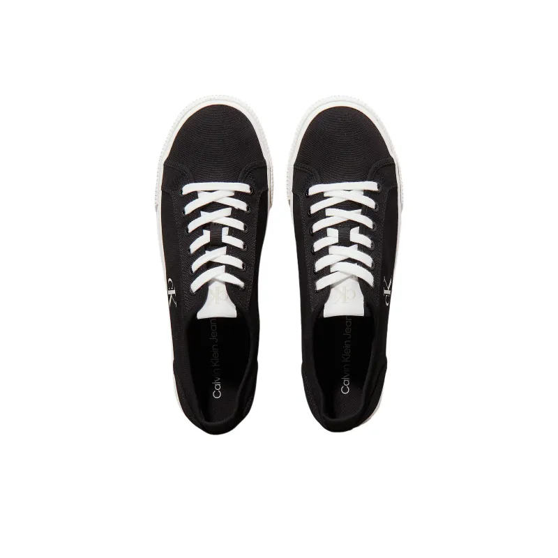 CKJ CALVIN KLEIN JEANS Low Top Canvas Shoes Men's Black-3