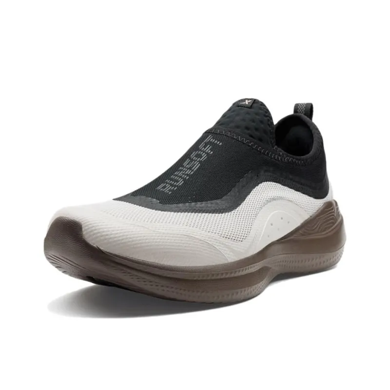 XTEP Soft Cube Cushioned Abrasion Resistant Slip Resistant Low Top Casual Running Shoes Men's White Gray Black-1
