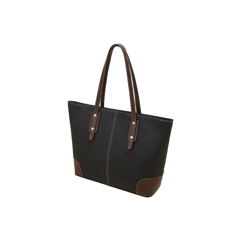 Old Man's Head Top Grain Cow Leather Shoulder Bag Women's 1Black/Elephant Gray-2