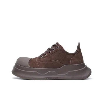 ESTEE GEEA Coverage Anti Slip Wear Resistant Breathable Height Increasing Low Top Skateboard Shoes Unisex Brown