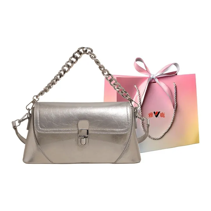 Yalu PU Handbag Women's Silver/Ecru/Khaki/Green/Black-0