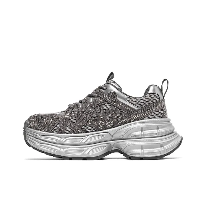Lee Cooper Anti Slip Wear Resistant Breathable Lightweight Height Increasing Low Top Chunky Sneakers Women's-0