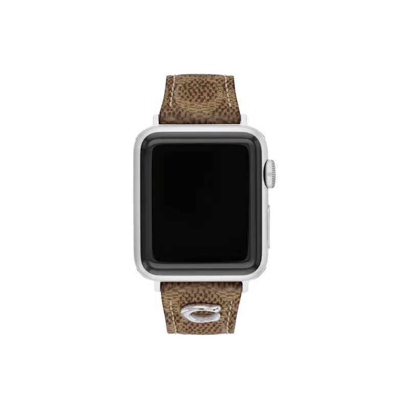 COACH Watch Band All Compatibility 210mm Cowhide Leather Material-0