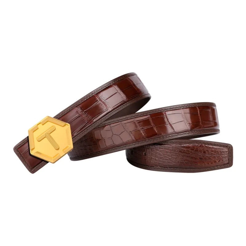 CATELLES Crocodile Leather Leather Belts Men's 3.5cm-8