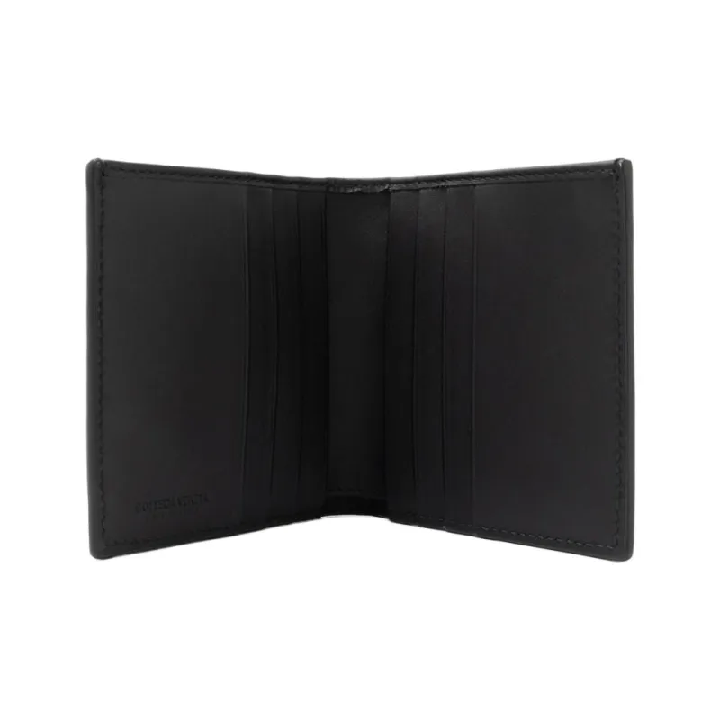 Bottega Veneta Intrecciato Cow Leather Wallet Men's Black-2