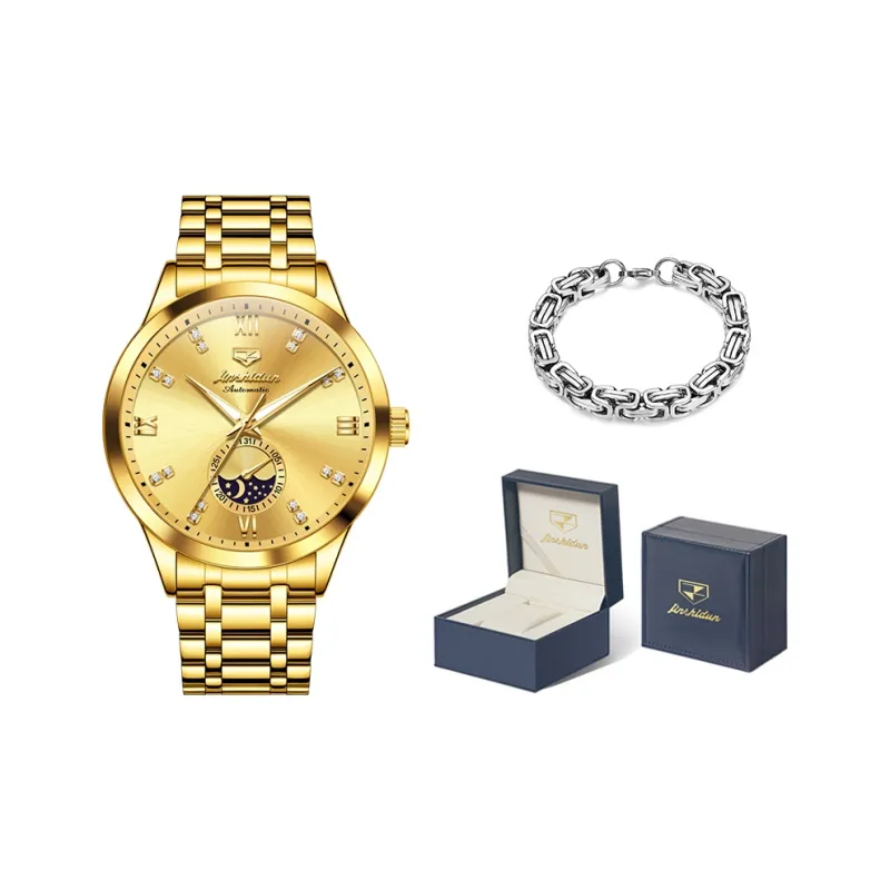 Jin Shi Dun Mechanical Movement Watch Men's Watches White Dial-36